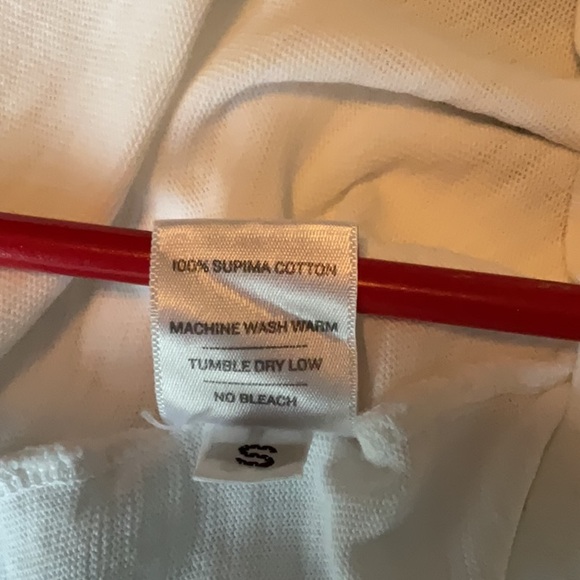 America Giant Slub Crew White Long Sleeved Cotton Shirt - Picture 6 of 11